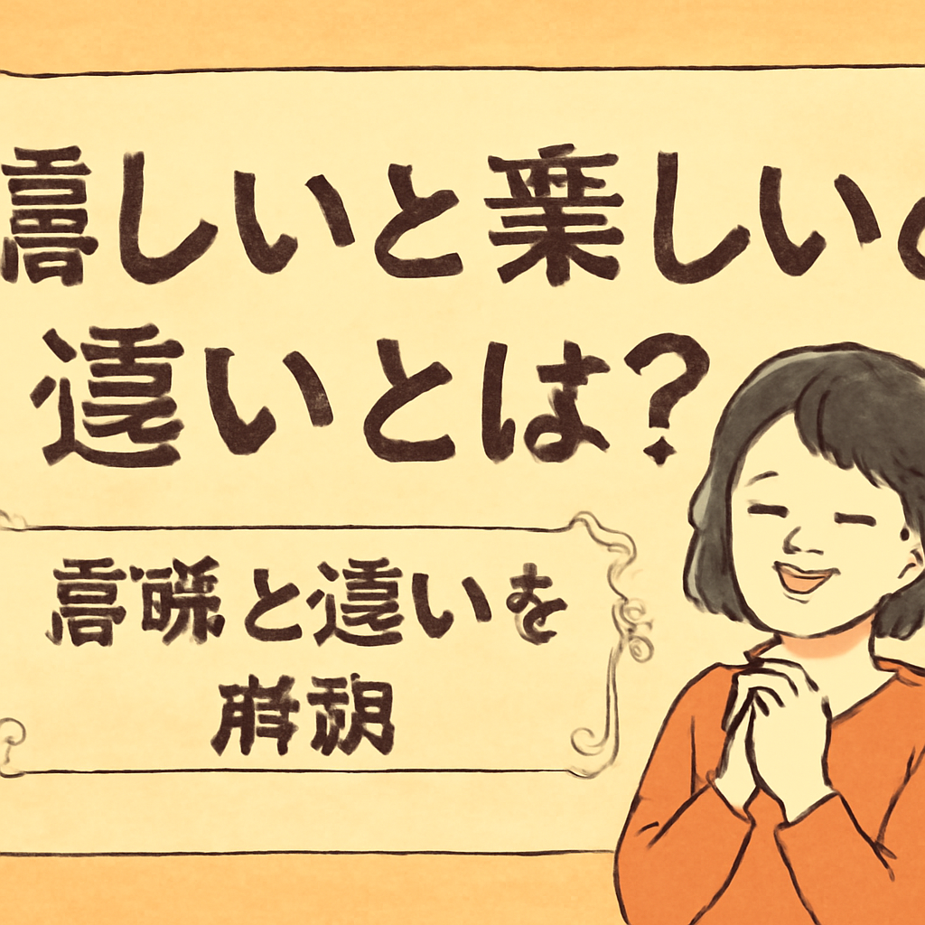 なぜ「嬉しい」と「楽しい」は使い分けが必要なのか