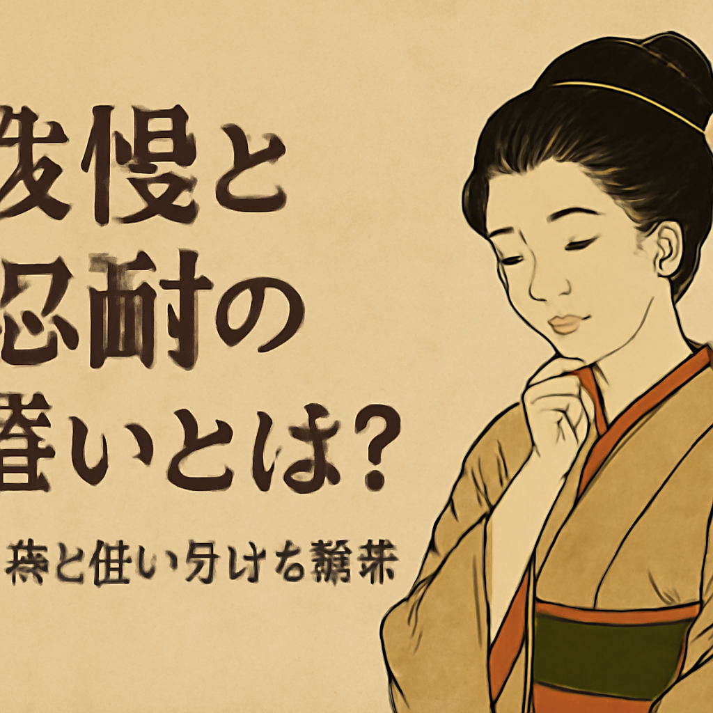 なぜ我慢と忍耐を区別する必要があるのか