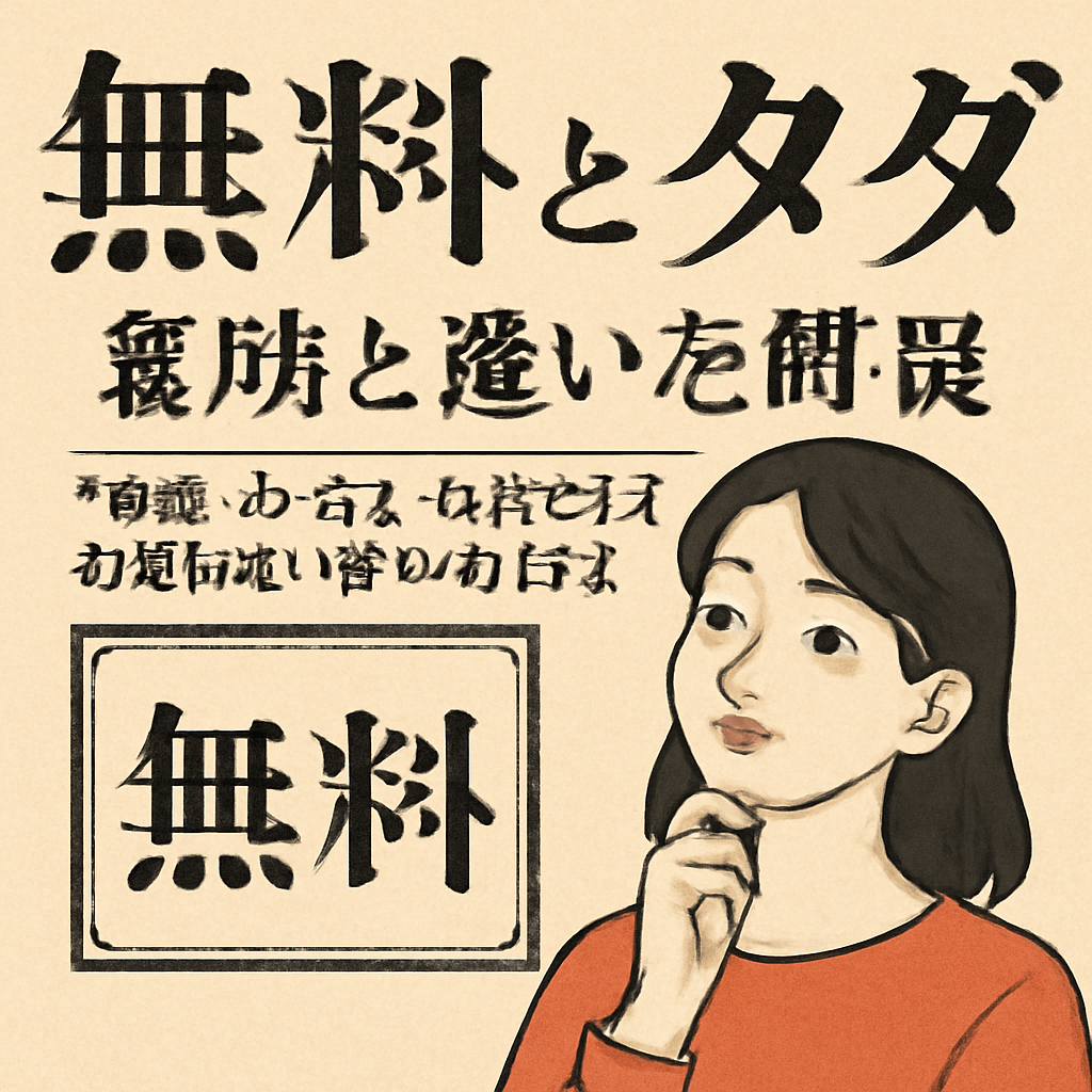 「無料」と「タダ」の使い分けを具体例で見てみましょう