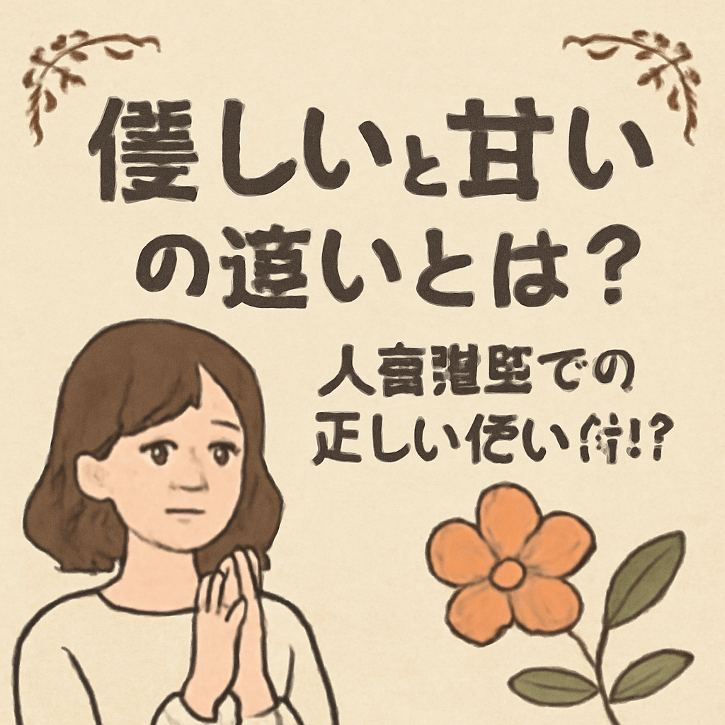 「優しい」と「甘い」の本質的な違いとは