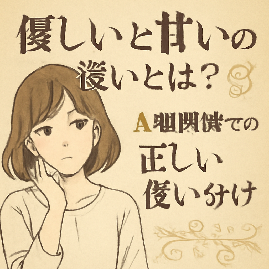 なぜ「優しい」と「甘い」を混同してしまうのか
