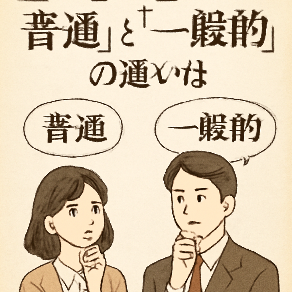 「普通」と「一般的」の違いは主観か客観か