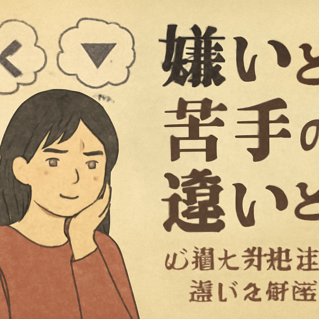 「嫌い」と「苦手」の基本的な違い