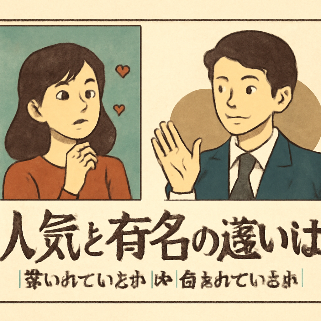 人気と有名の違いは「好かれているか」と「知られているか」