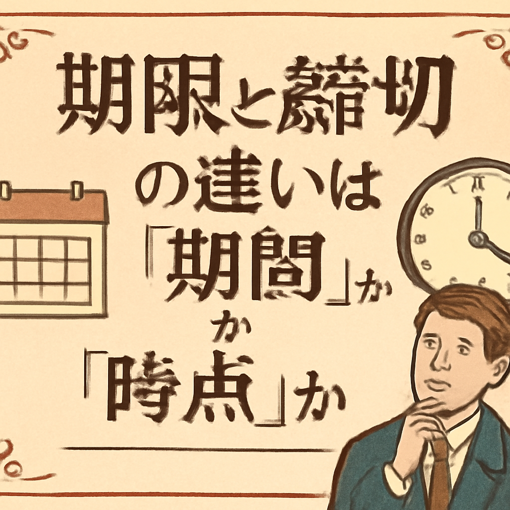 期限と締切の違いは「期間」か「時点」か