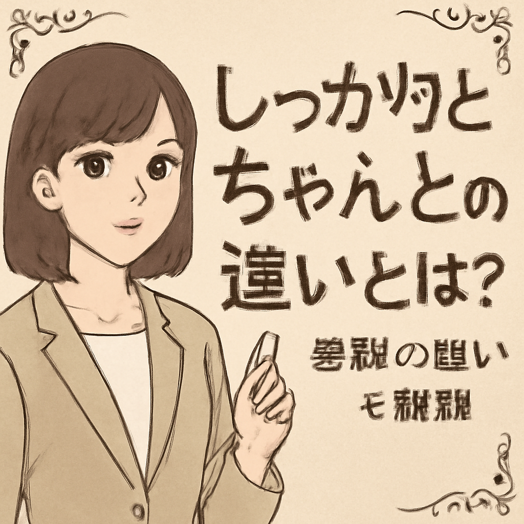 「しっかり」と「ちゃんと」の基本的な違い
