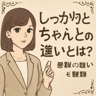 しっかりとちゃんとの違いとは？意味の違いを解説