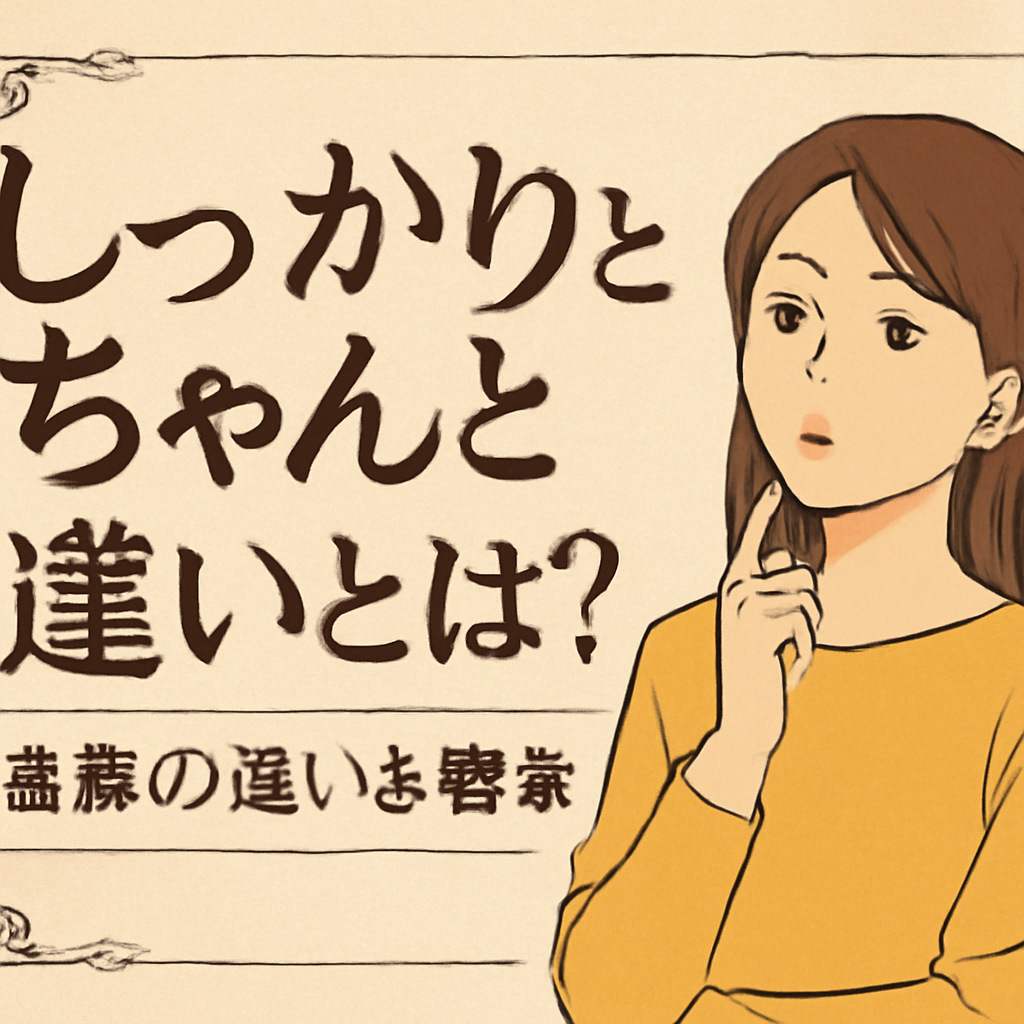 なぜ「しっかり」と「ちゃんと」は混同されやすいのか
