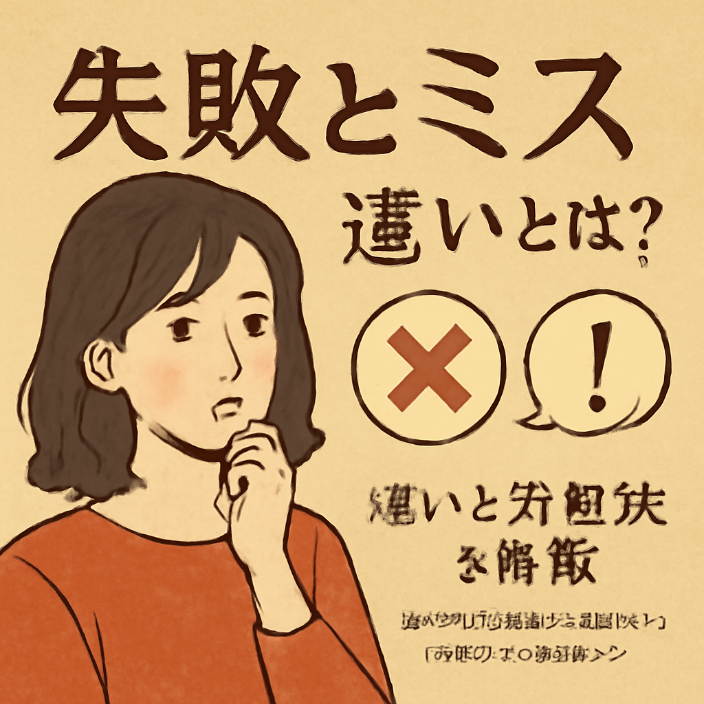 失敗とミスの違いを理解して、成長につなげましょう