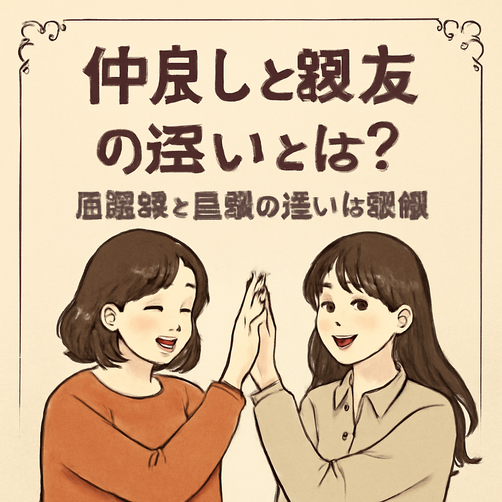 仲良しと親友の違いがわかる具体例