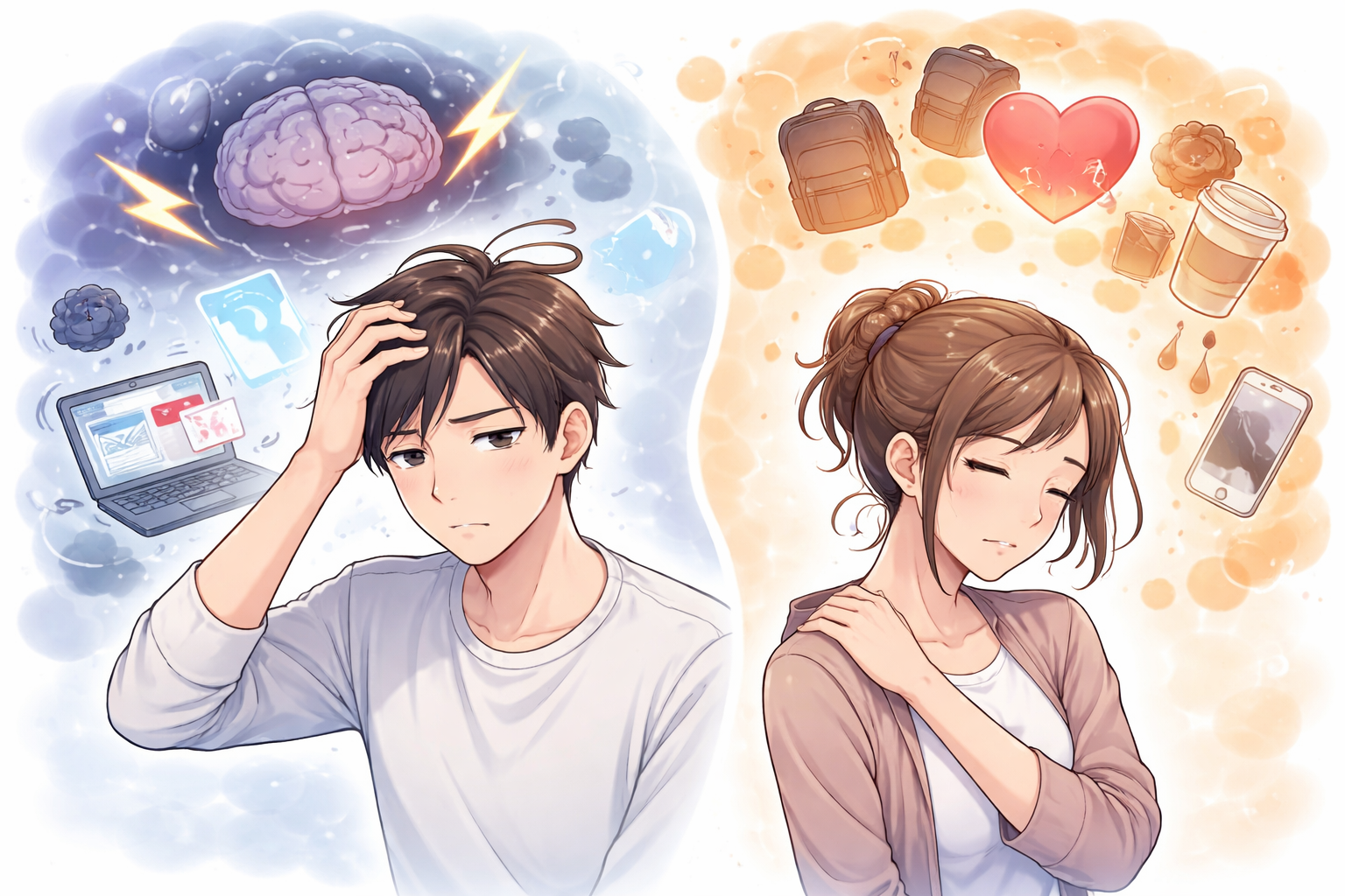 心への影響の違い